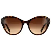 Tom Ford Cat Eye Dam Mörk Havanna Brun Gradient