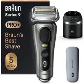 Braun Series 9 Pro+ 9575cc Wet & Dry, Folierakapparat, Metallisk, Batteri, Litium-Ion (Li-Ion), 90 min, 170 mm