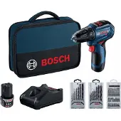 Bosch Skruvdragare/borr Bosch GSR 12V-30; 12 V; 2x2,0 Ah batt. + tillbehör
