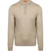 Suitable Crew Zip Merino Sand Beige Storlek