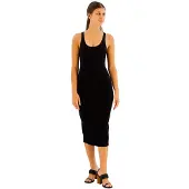 Armani Exchange för kvinnor. XW000820AF13729UC001 Svart midiklänning (S), Casual, Viskos, Ärmlös / Hängselbyxor
