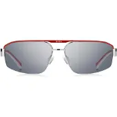 HUGO Eyewear Wrap-style sunglasses in white and red