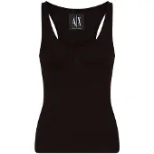Armani Exchange för kvinnor. XW000829AF13729UC001 Top Svart ikon (M), Casual, Viskos, Ärmlös / Hängselbyxor
