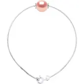 Diadema Mesh Armband Serpentin Rund Sötvattenspärla och Ros Natur 9-10 mm 925