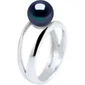 Diadema - Ring i vitguld - Äkta sötvattenspärlor - Svart Tahiti-stil