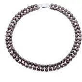 Diadema - Halsband - Äkta sötvattenspärlor - Svart Tahiti-stil