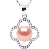 Diadema CLOVER Halsband Sötvattenspärla 9-10 mm Rosa 925