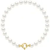 Diadema - Armband - Äkta sötvattenspärlor - Gult guld