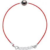 Diadema - Armband - Röd nylon - Tahitipärla
