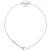 Diadema Mesharmband Serpentin rund sötvattenspärla och vit 9-10 mm 925