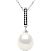 Diadema BARETTE Halsband Sötvattenspärla Smycken 9-10mm Vit 925