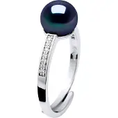 Diadema - Ring - Äkta sötvattenspärlor - Svart Tahiti-stil