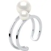Diadema - Ring DUO - 2 äkta sötvattenspärlor - Vit
