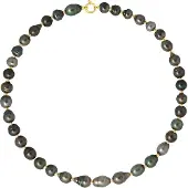 Diadema - Halsband - Äkta Tahitipärlor - Regnbåge - Gulguld