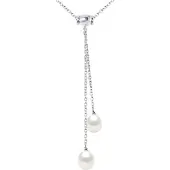 Diadema - Halsband - DUO 2 Äkta Sötvattenspärlor - Vit - Silver