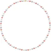 Diadema - Halsband - Äkta sötvattenspärlor - Pastellfärgad - Gulguld