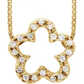 Diadema - Halsband med diamanter - Blomma - Gult guld