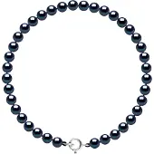 Diadema - Armband - Äkta sötvattenspärlor - Svart - Vitguld