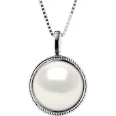 Diadema AURA Halsband Sötvattenspärla Vit 9-10 mm 925