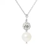 Diadema - Halsband - Vit kristall & pärla - Love Jewelry Collection
