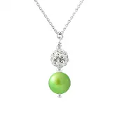 Diadema - Halsband - Vit kristall & pärla - Love Jewelry Collection