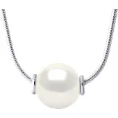 Diadema Sötvattenspärlhalsband 10-11mm runt svartvitt serpentin 925