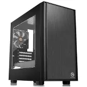 Thermaltake Versa H17 Window - Tower - micro ATX - genomskinlig sidopanel - ingen strömförsörjning (PS/2) - svart - USB/ljud