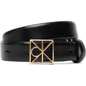 Calvin Klein Full Grain Leather Emblem Logo Belt