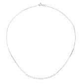 Diadema - Halsband - 15 äkta sötvattenspärlor - Kabelkedja i vitguld