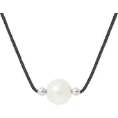 Diadema - Hänge Svart Nylon - Sötvattenspärla - Vit