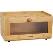 Klausberg Brödlåda i bambu, akrylfront, 40 × 24,5 × 19 cm, kb-7924