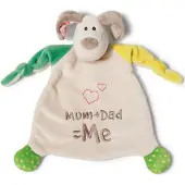 Nici My First NICI Snuttefilt Hund Mum + Dad = Me, 25 x 25 cm