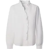 Pepe Jeans för kvinnor. PL3051246 Skjorta Pärla vit (M), Casual, Bomull, Lång ärm