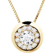 Diadema - Halsband med diamanter - gult guld - venetiansk kedja