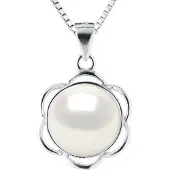 Diadema PETAL-halsband Sötvattenspärla Vit 9-10 mm 925
