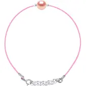 Diadema - Armband - Rosa Nylon - Sötvattenspärla - Rosa