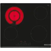 Bosch Serie | 6 PKF631FP3E - Keramisk häll - 4 kokplattor - Fördjupning - bredd: 56 cm - djup: 49 cm facetterad front - svart