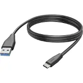 Hama USB-laddningskabel USB 2.0 USB-A kontakt, USB-C-kontakt 3.00 m Svart 00201597