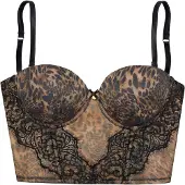 LASCANA Korsett brun / brokad / svart