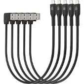 Kensington Charge & Sync Cable - Lightning-kabel - USB hane till Lightning hane - 20 cm - svart (paket om 5)