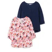 Sheego Blus mörkblå / orange / rosé / vit