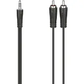 Hama 00205112 Teleplugg / RCA Audio Anslutningskabel [2x RCA-hane - 1x Teleplugg 3.5 mm] 5 m Svart