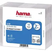 Hama CD Slim Double Jewel Case, pack 10, 2 diskar, Transparent, 142 mm, 125 mm, 52 mm, 372 g