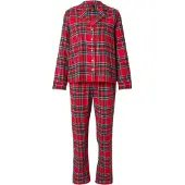 Hunkemoller Pyjamas azur / mörkgrön / röd / vit