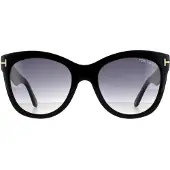 Tom Ford Cat Eye Dam Shiny Svart Rök Gradient