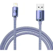 Baseus Crystal Shine USB-A / Lightning-kabel - 2m - Lila