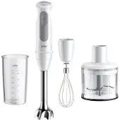 Braun Stavmixer - - MultiQuick 5 - 1000 W - 21 hastigheter - 600 ml bägare - Minihackare - Visp - Vit