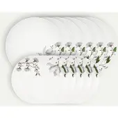 Fyrklövern Clematis tallriksset 12 delar, 6 pers Servis Tallrikar set