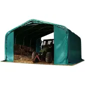 TOOLPORT Vindskydd 6x6m, PVC 850, mörkgrön, Betong