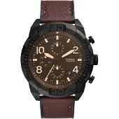 Fossil Quartz Chronograph Herrklocka Brunt läderarmband FS5875